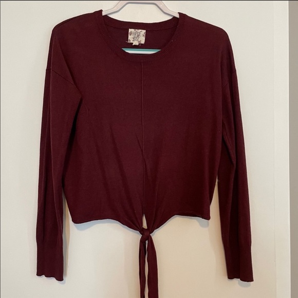 Hippie Rose Sweaters - Hippie Rose Tie Front Sweater